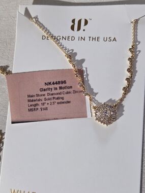 Clarity In Motion Gold-Plated Floral CZ Necklace - Gold
